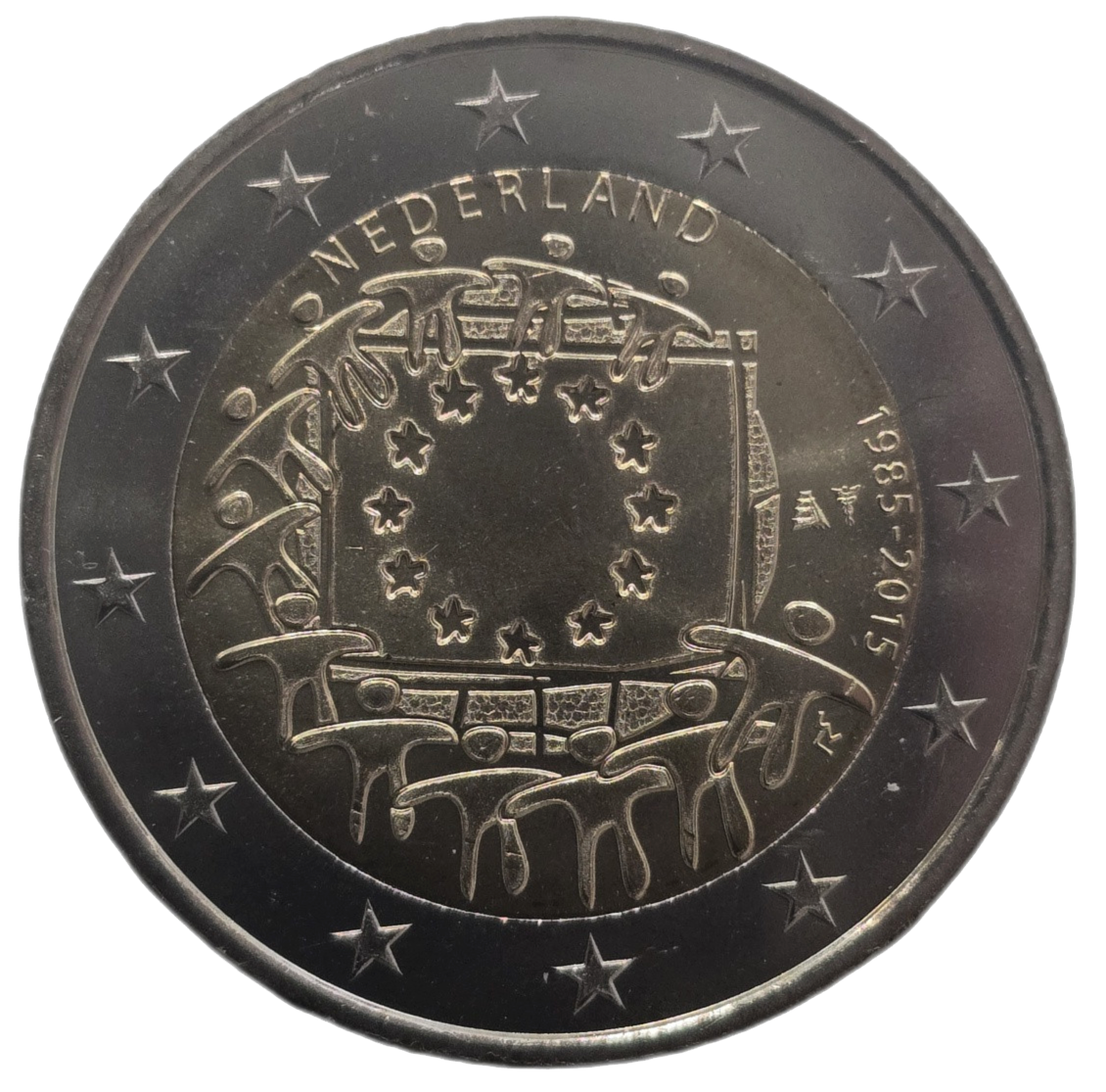 2 euros conmemorativa XXX Aniversario de la Bandera Europea